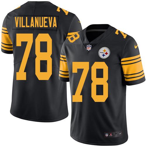 Nike Steelers #78 Alejandro Villanueva Black Men's Stitched NFL Limited Rush Jersey - Click Image to Close